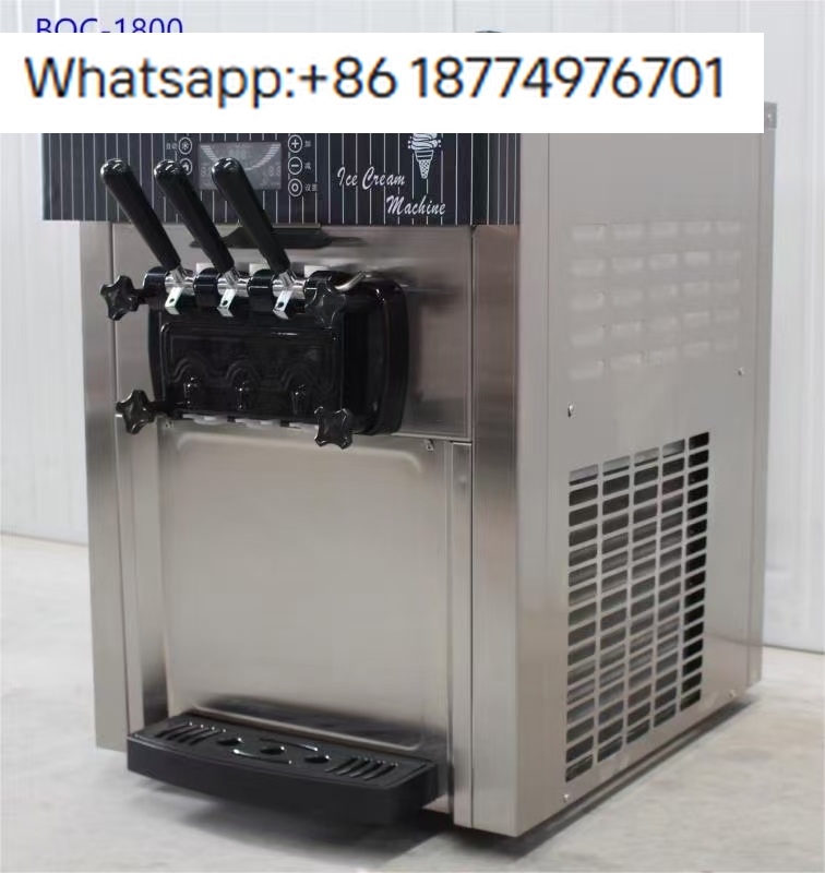 Commercial Ice Maker - เครื่องทำไอศกรีม 20-28 ลิตร/ชม. 3 รสชาติ เครื่องทำโยเกิร์ตแบบตั้งโต๊ะอัตโนมัติสำหรับธุรกิจ