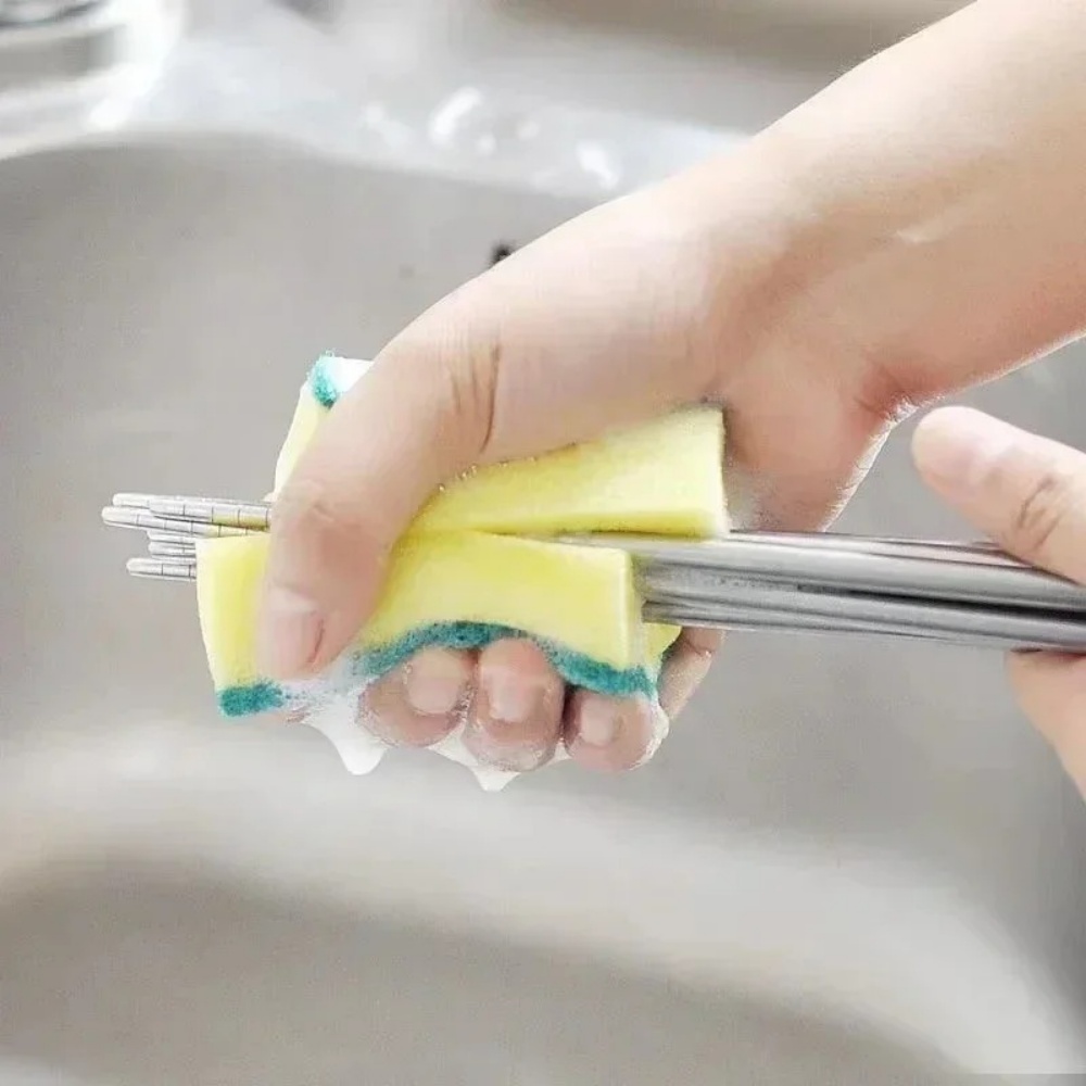 Commercial Kitchen Cleaning - ฟองน้ำทำความสะอาด ดูดซับได้สูง ฟองน้ำล้างจานสองด้าน แปรงทำความสะอาดมหัศจรรย์ อุปกรณ์ทำความสะอาดครัวเรือน 10-50