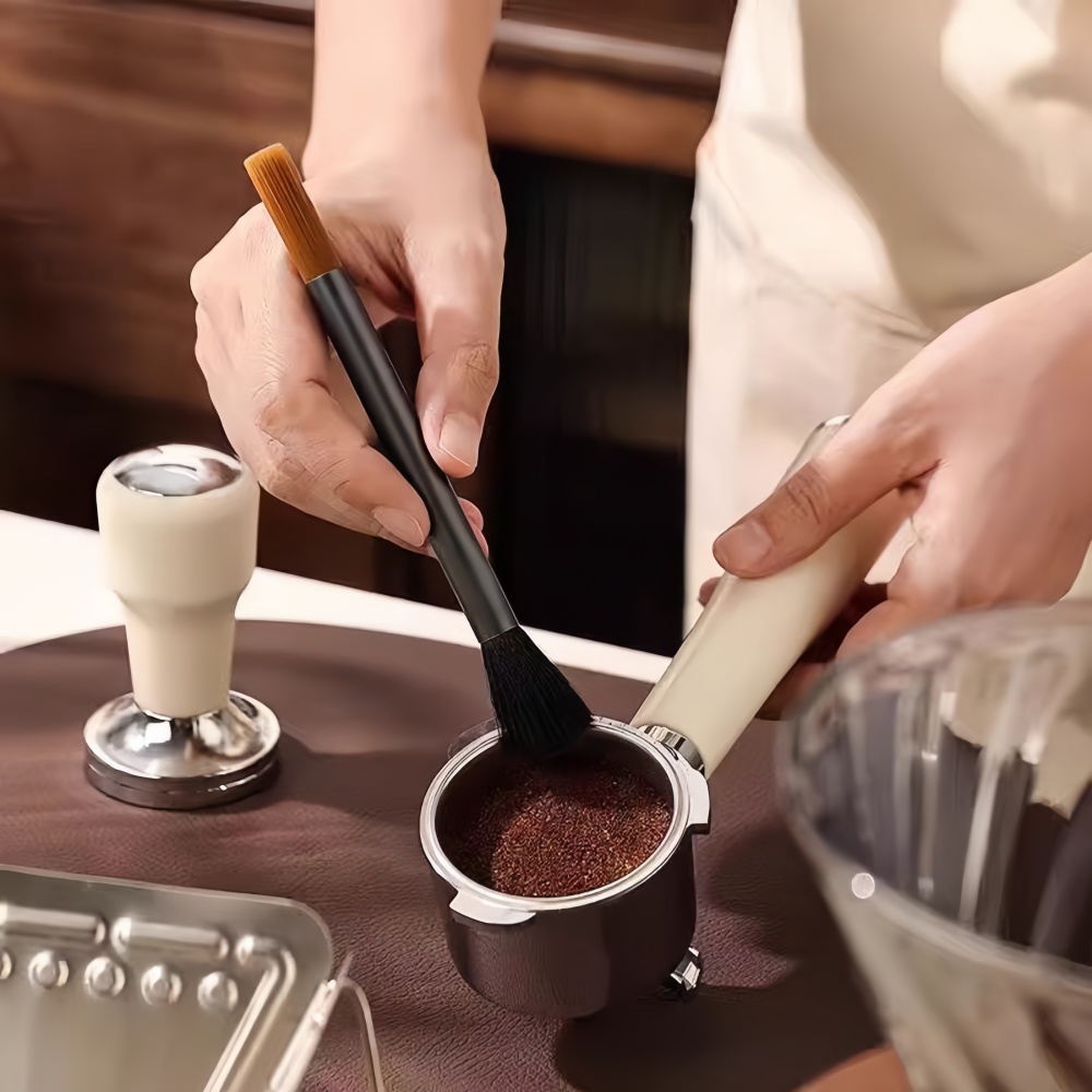Commercial Kitchen Cleaning - เครื่องบดกาแฟท่ออลูมิเนียม Double-HEAD แปรงทําความสะอาดขนนุ่มกาแฟเครื่องแป้งทําความสะอาด Home KITCHEN Cafe