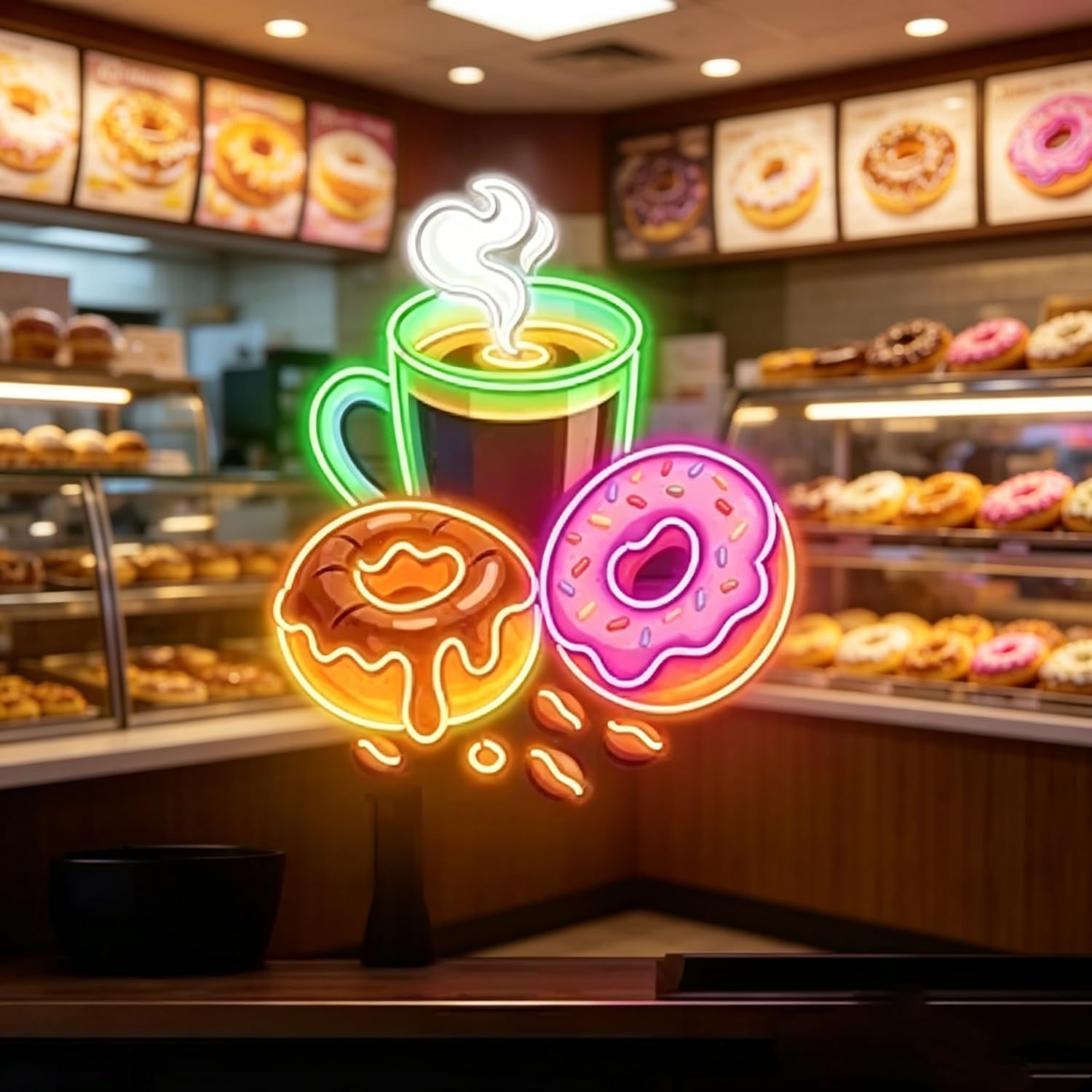 ป้ายไฟนีออนรูปโดนัท ใช้พลังงาน - Commercial Kitchen Store บทวิจารณ์และราคา