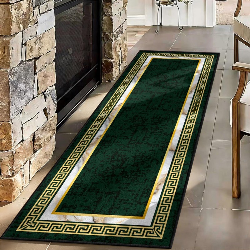 พรมลายศิลปะนามธรรม สีฟ้าเหลือง - Commercial Kitchen Non Slip Flooring บทวิจารณ์และราคา