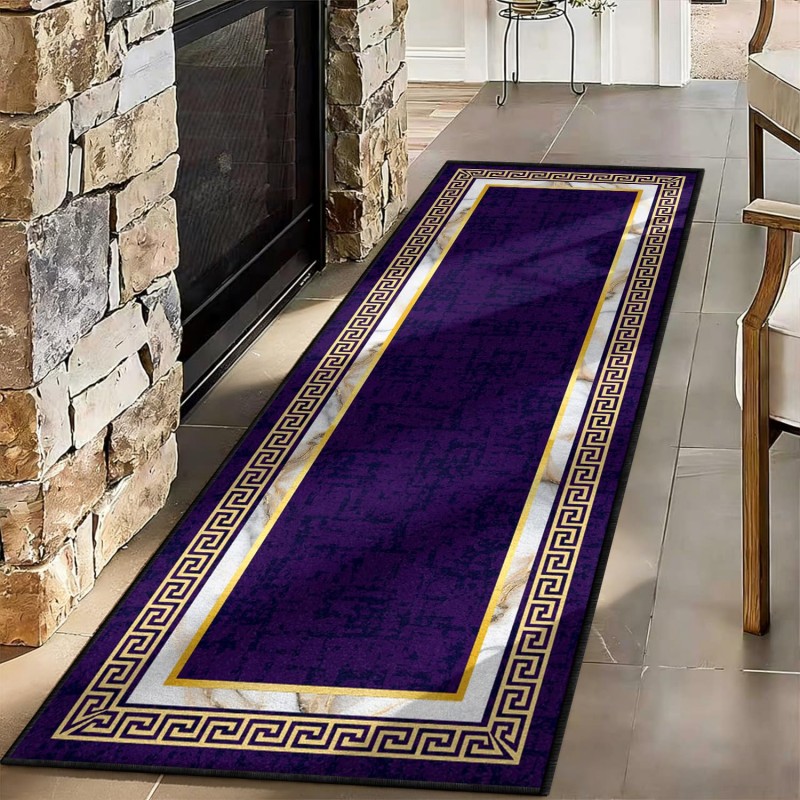 พรมลายศิลปะนามธรรม สีฟ้าเหลือง - Commercial Kitchen Non Slip Flooring บทวิจารณ์และราคา