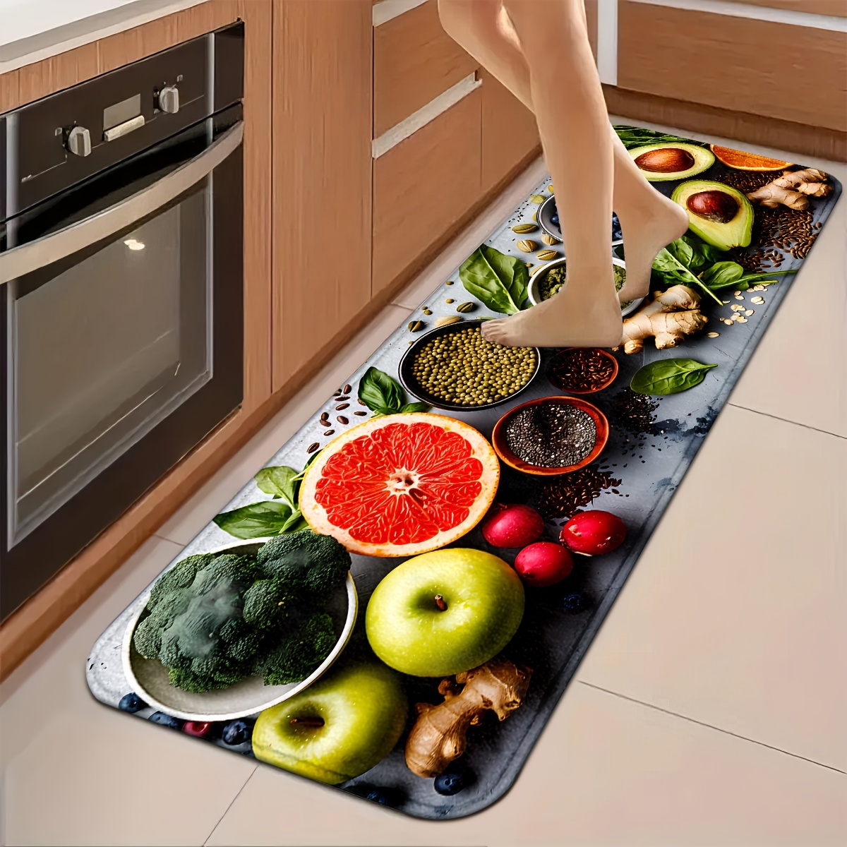 พรมปูพื้นลายบรอกโคลี แอปเปิล เ - Commercial Kitchen Background บทวิจารณ์และราคา